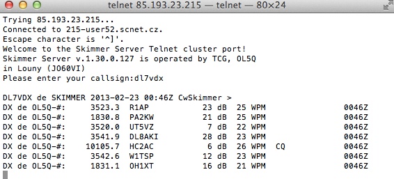 Skimmer-Server Telnet